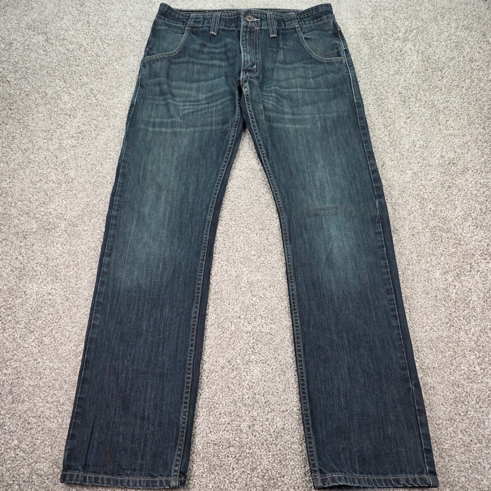 Levis 514 Straight Fit Jeans Mens 33x32 Dark Wash Denim Blue 00514-4003